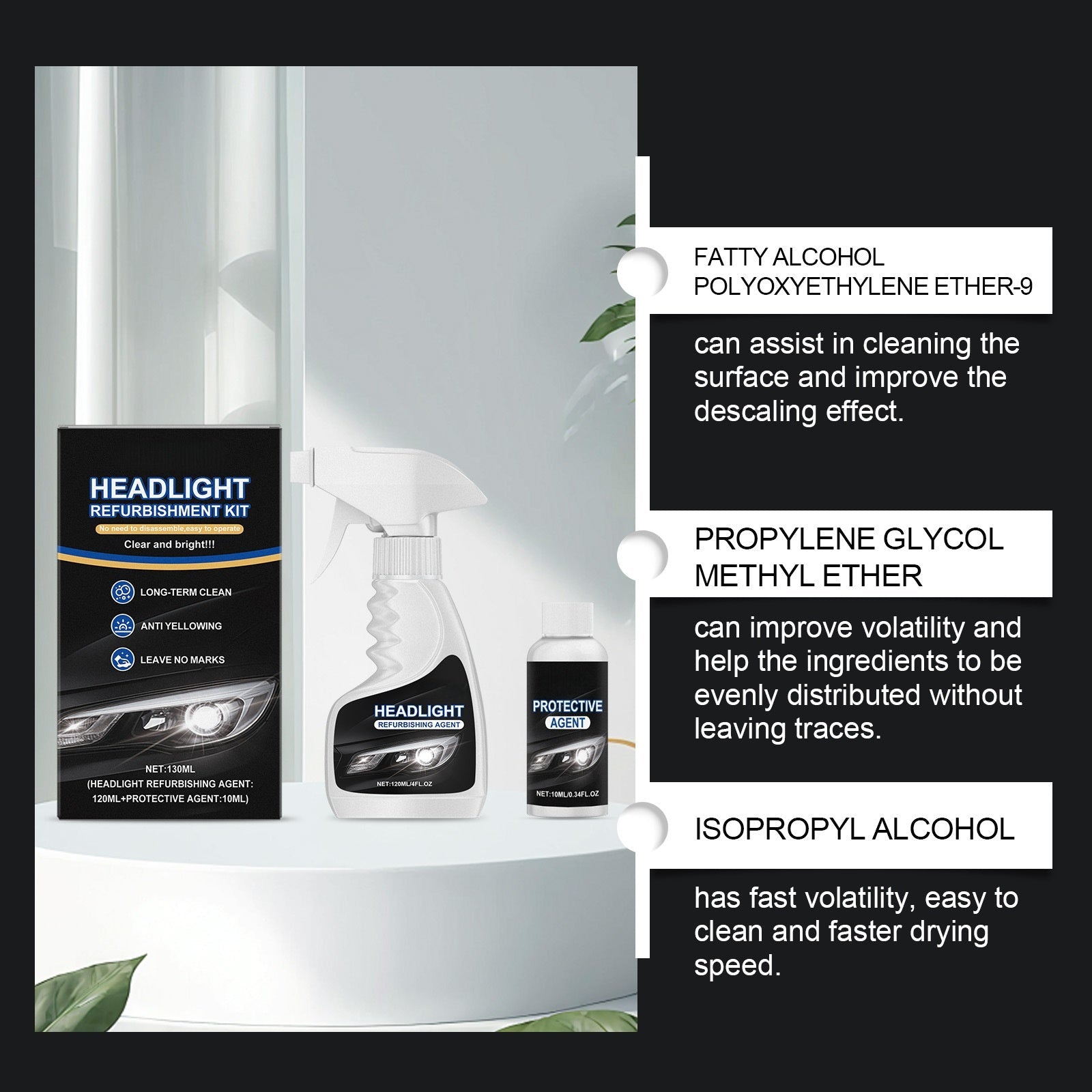 Car Headlight Restoration Polish Liquid